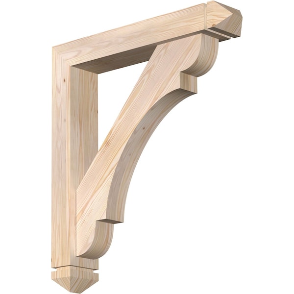 Ekena Millwork Olympic Arts and Crafts Smooth Bracket w/ Offset Brace, Douglas Fir, 5 1/2"W x 30"D x 34"H BKT0604X30X34OLY03SDF - main